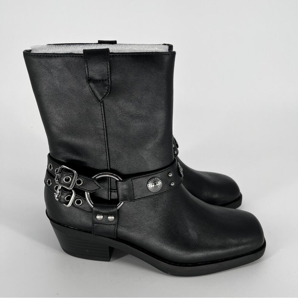 Wild Pair Sherri Harness Moto booties black - 6 - Picture 7 of 13